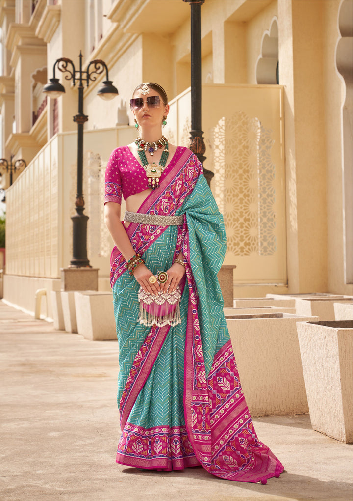 Elegant Weaving Jari Designer Patola Saree | Silk Blend for Special Events