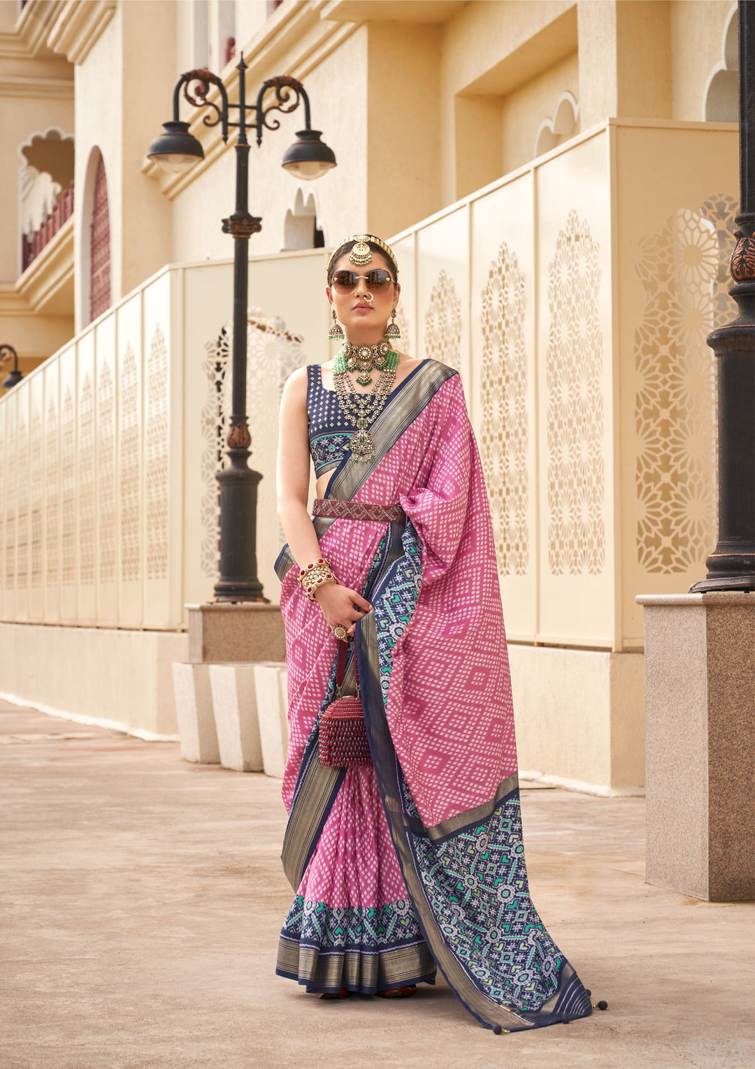 Elegant Jari Weaving Patola Printed P-V Silk Saree | Perfect for Weddings & Events