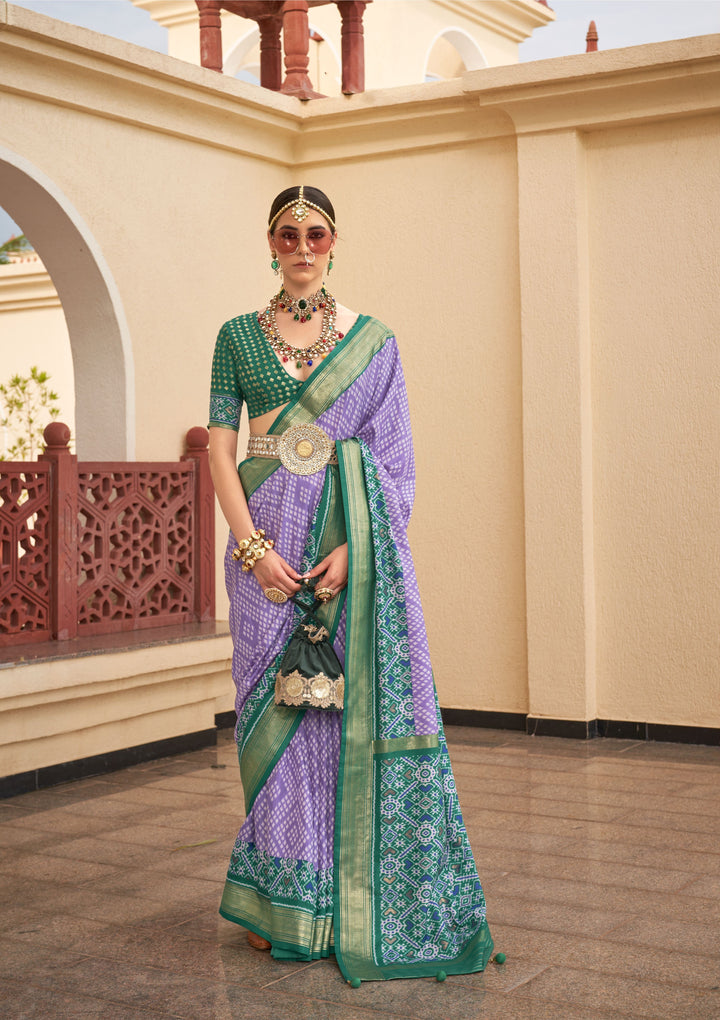 Elegant Jari Weaving Patola Printed P-V Silk Saree | Perfect for Weddings & Events