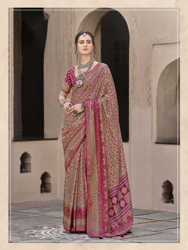 Designer Ajrakh Printed Sigma Silk Saree | Perfect for Weddings & Festive Events