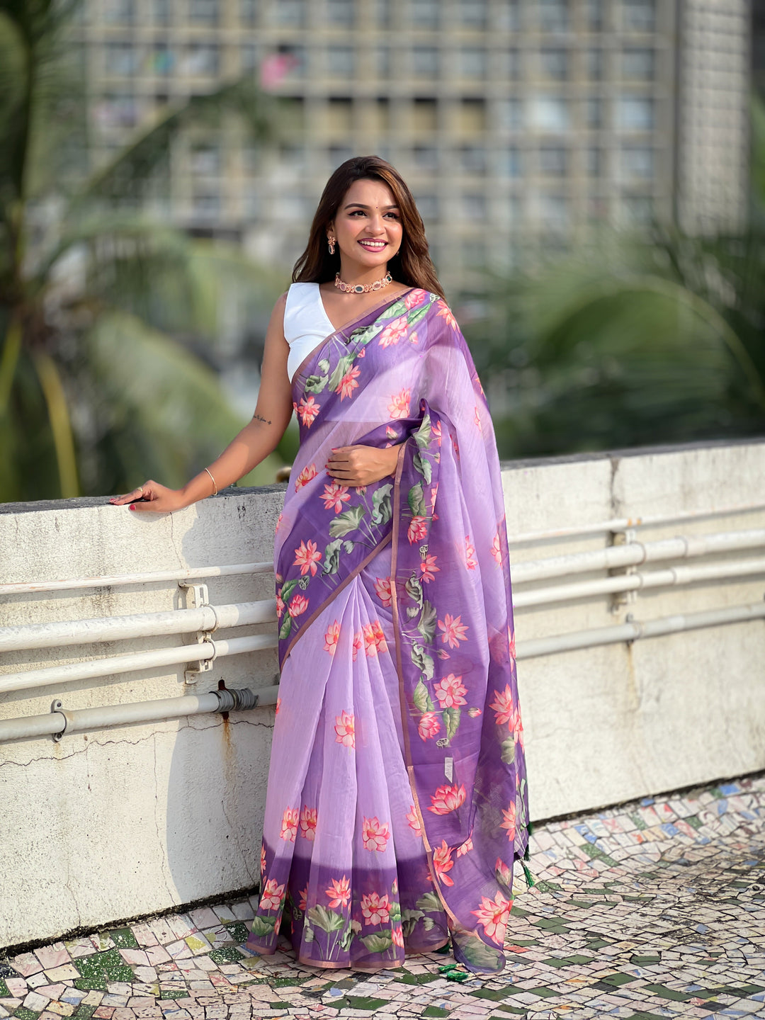 Designer Digital Printed Chanderi-Cotton Saree for Special Events | Elegant Attire