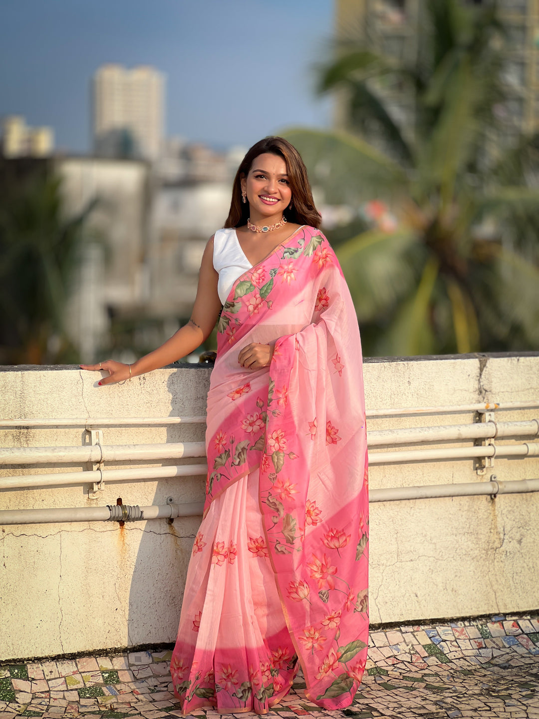 Designer Digital Printed Chanderi-Cotton Saree for Special Events | Elegant Attire