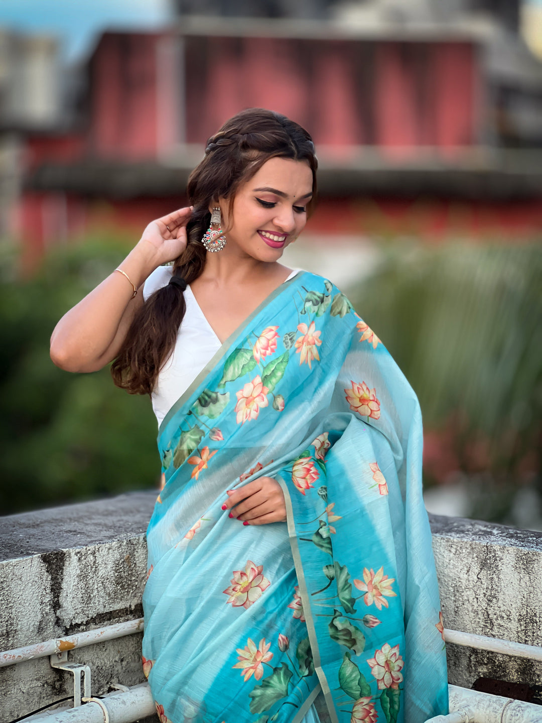 Designer Digital Printed Chanderi-Cotton Saree for Special Events | Elegant Attire