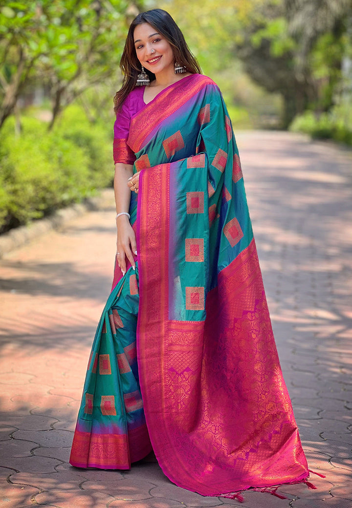 Soft Silk Saree with Kashmiri Meenakari Design | Perfect for Weddings & Events