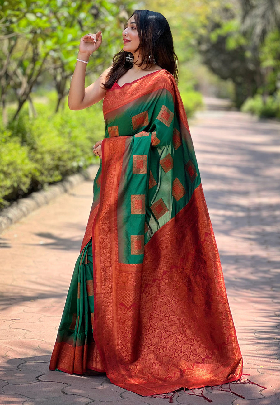 Soft Silk Saree with Kashmiri Meenakari Design | Perfect for Weddings & Events