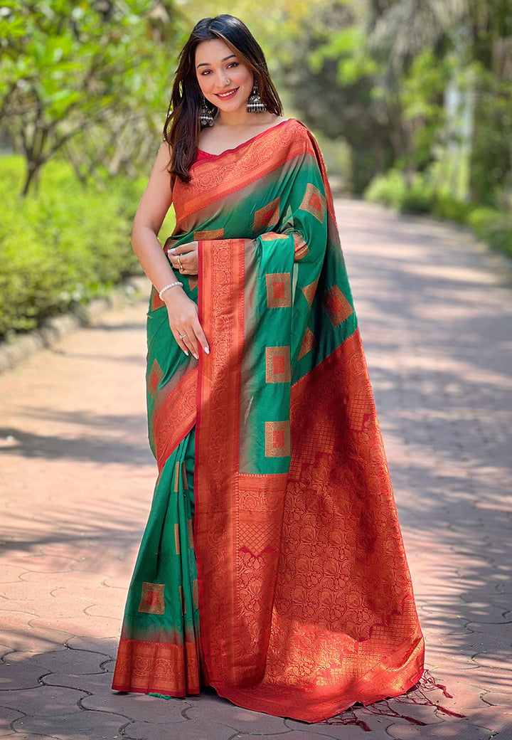 Soft Silk Saree with Kashmiri Meenakari Design | Perfect for Weddings & Events