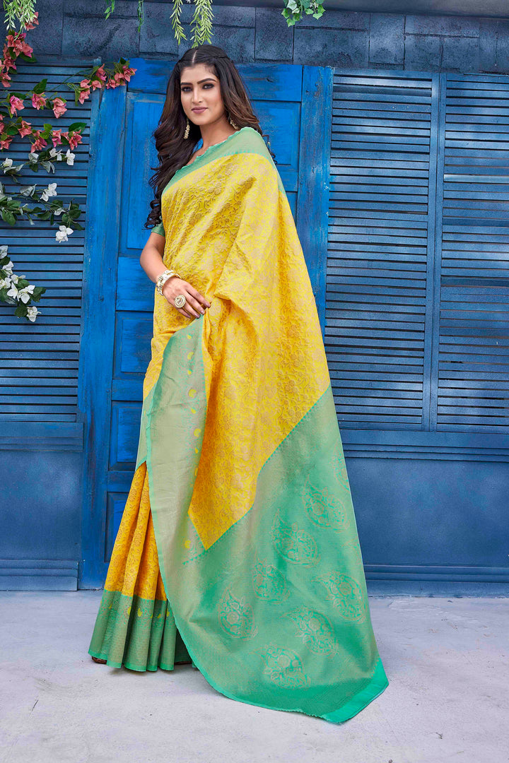 Designer Silk-Blend Saree with Wevon Jacquard | Perfect for Weddings & Events