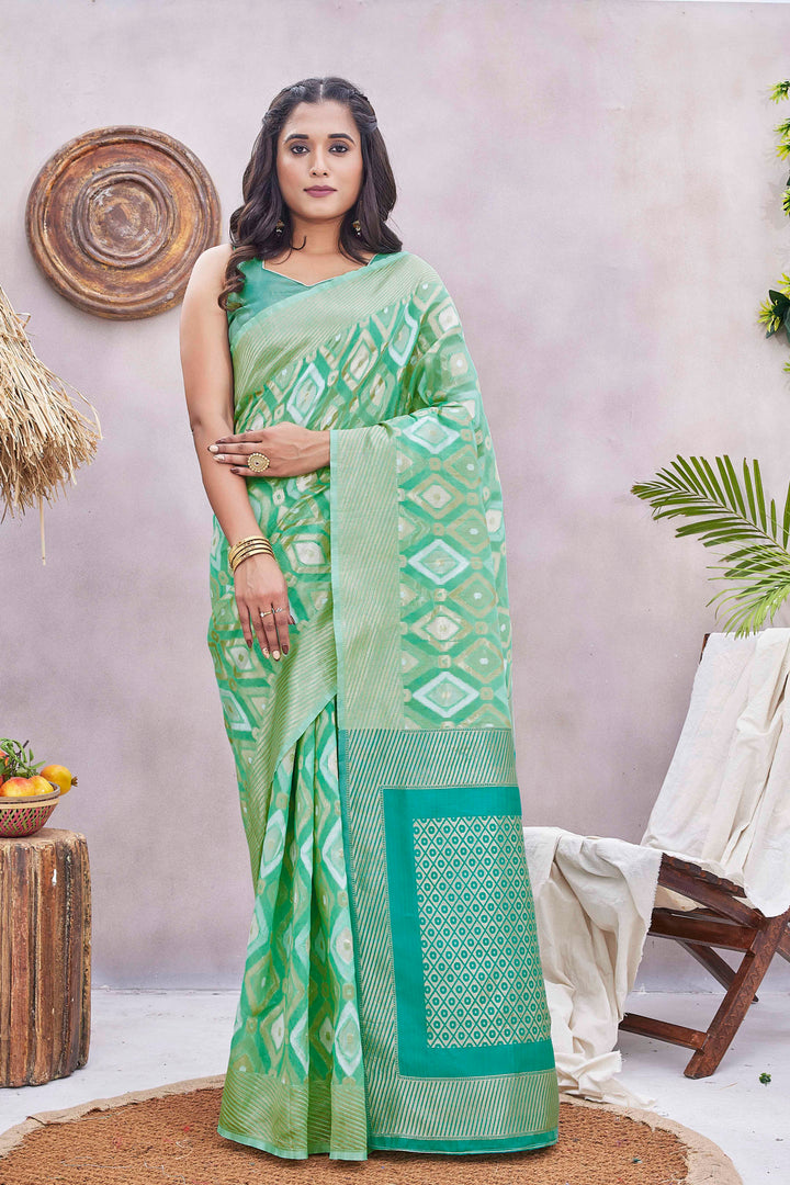 Elegant Silk-Blend Saree | Designer Woven Jacquard | Perfect for Weddings