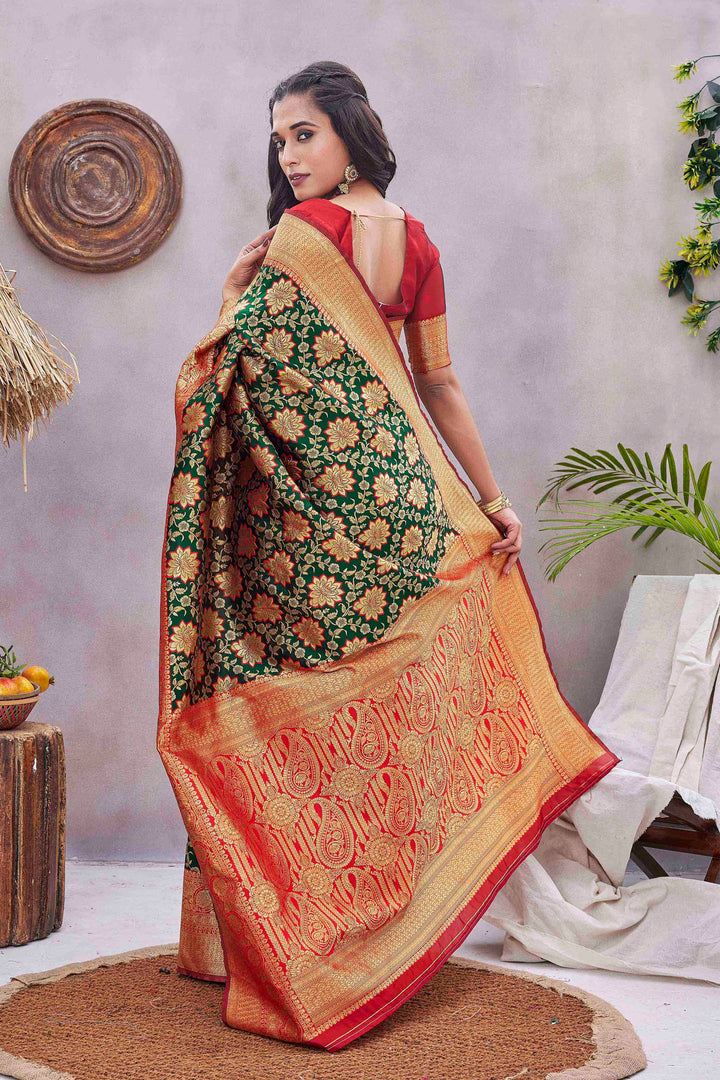 Silk-Blend Woven Jacquard Designer Saree | Perfect for Weddings & Festive Events