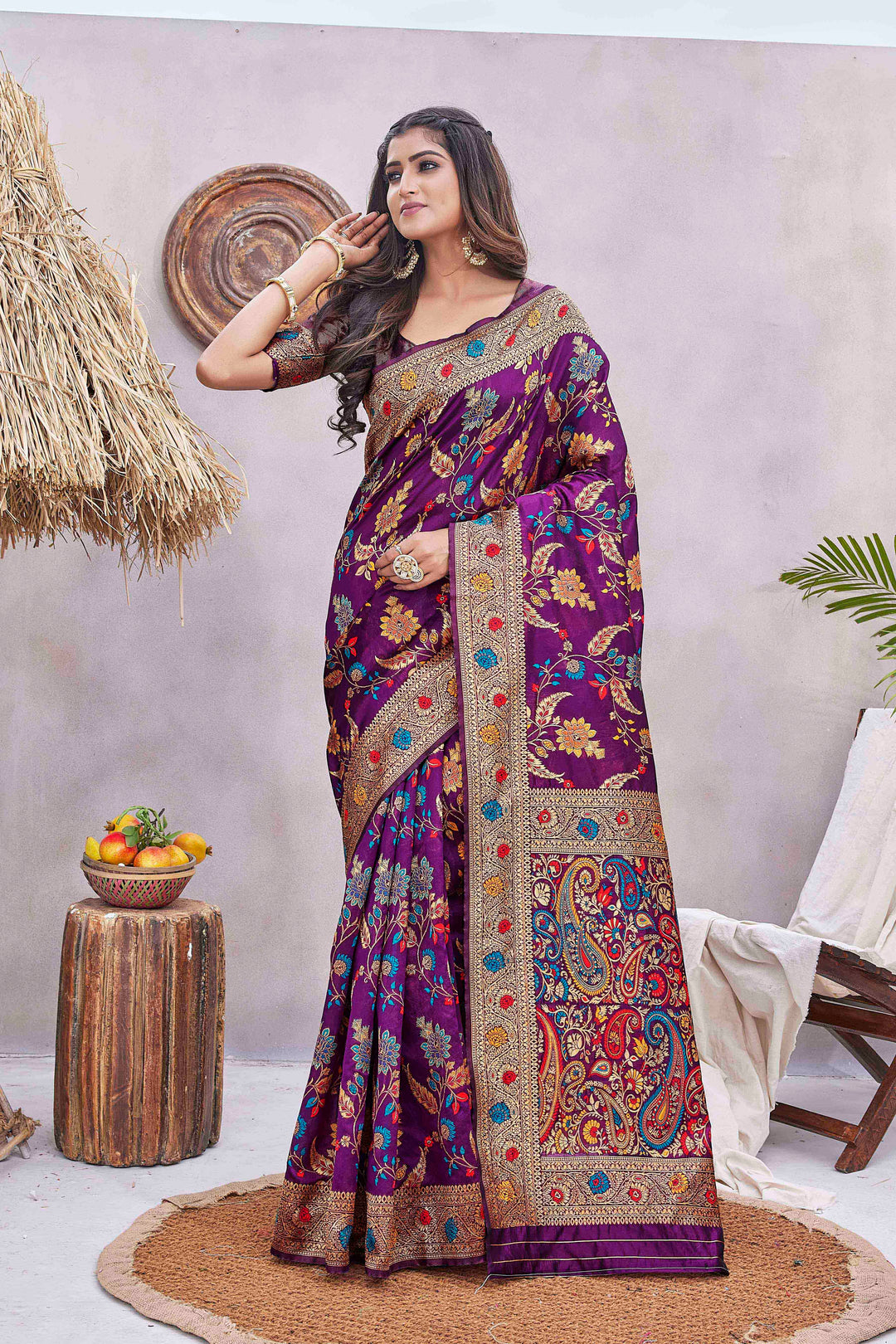 Elegant Pashmina-Silk Saree | Designer Wevon Jacquard for Special Events