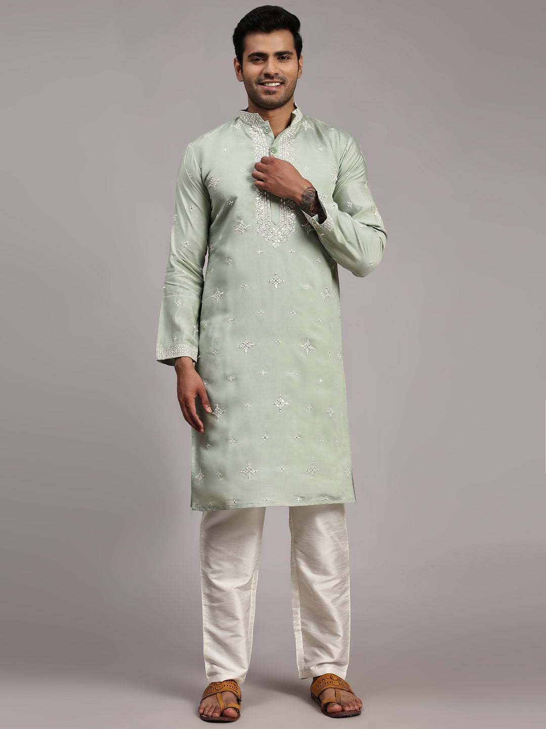 Designer Embroidered Kurta Set for Men | Ethnic Kurta Pajama