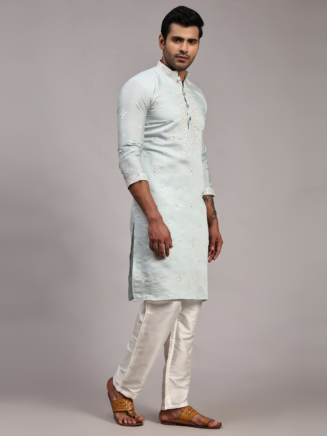 Designer Embroidered Kurta Set for Men | Ethnic Kurta Pajama