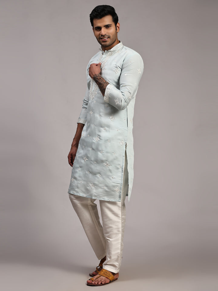 Designer Embroidered Kurta Set for Men | Ethnic Kurta Pajama