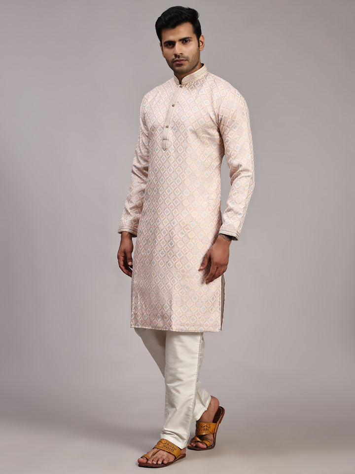 Designer Kurta Set for Men | Viscose Jacquard & Art Silk Bottom