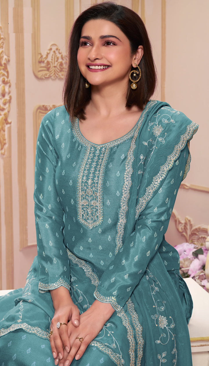 Charming Silk Georgette Salwar Kameez with Delicate Embroidery | Perfect for Elegant Occasions