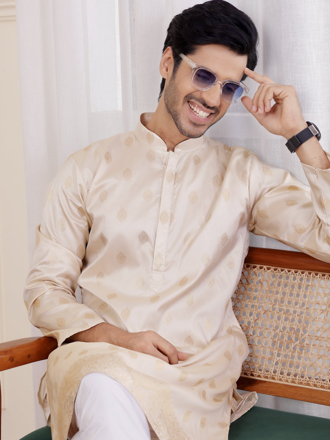 Viscose Art Silk Kurta Pajama Set | Elegant Traditional Men's Ethnic Wear