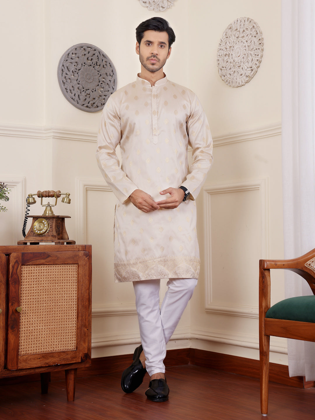 Viscose Art Silk Kurta Pajama Set | Elegant Traditional Men's Ethnic Wear