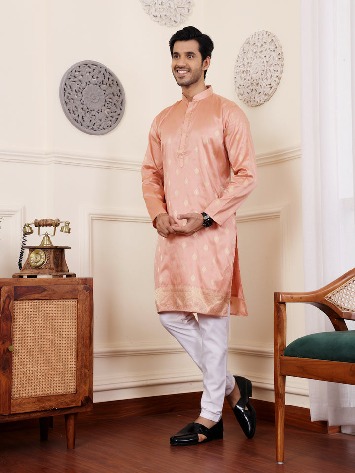 Viscose Art Silk Kurta Pajama Set | Elegant Traditional Men's Ethnic Wear