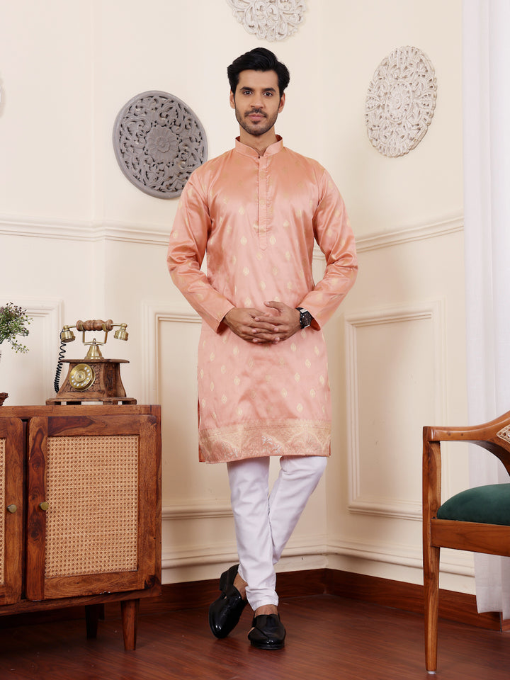 Viscose Art Silk Kurta Pajama Set | Elegant Traditional Men's Ethnic Wear