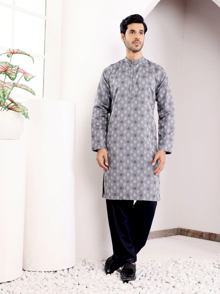 Traditional Festive Kurta | Elegant Wevon Jacquard Designer Work