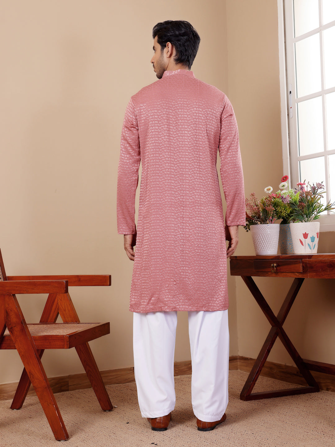 Designer Kurta Pajama | Chikankari Embroidery with Art Silk Bottom