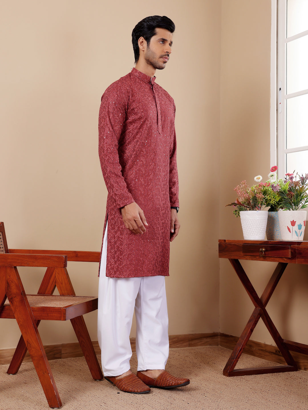 Traditional Kurta Pajama | Viscose and Art Silk with Designer Embroidery