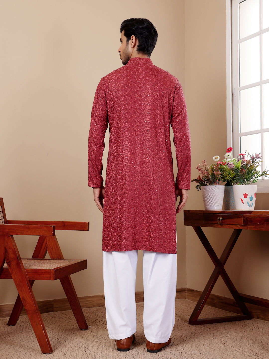 Traditional Kurta Pajama | Viscose and Art Silk with Designer Embroidery