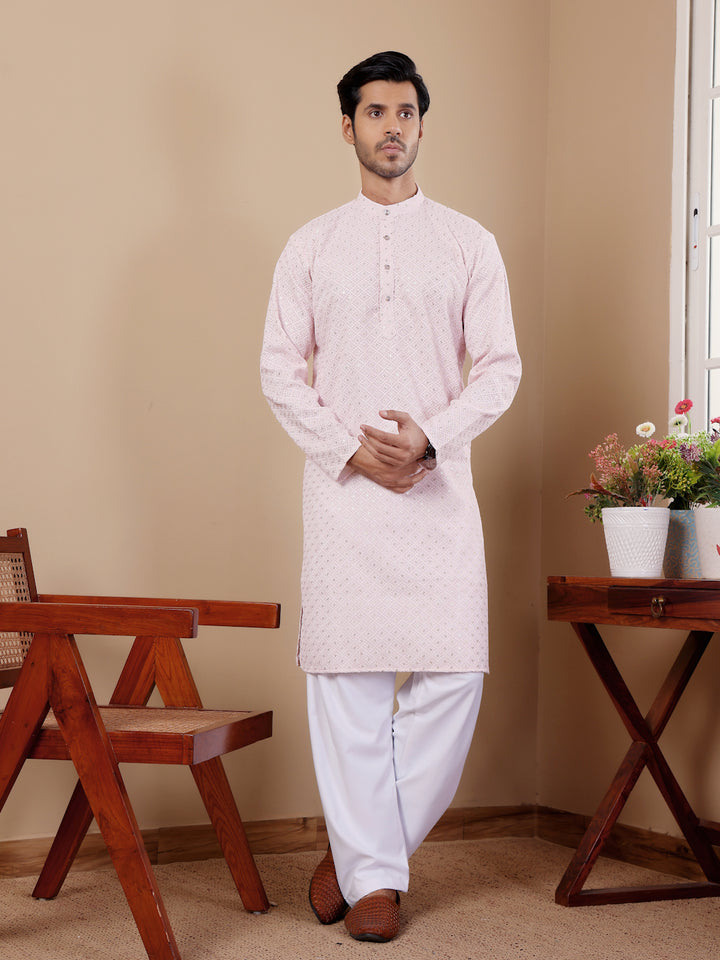 Stylish Festive Kurta Set | Viscose Kurta with Art Silk Bottom for Men