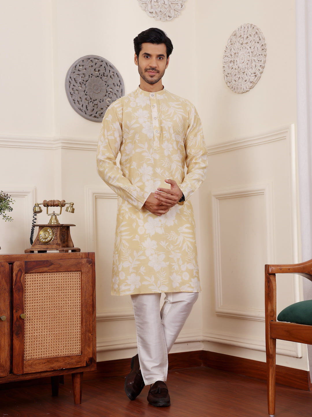 Designer Light Yellow Kurta | Perfect Festive Outfit for Traditional Events