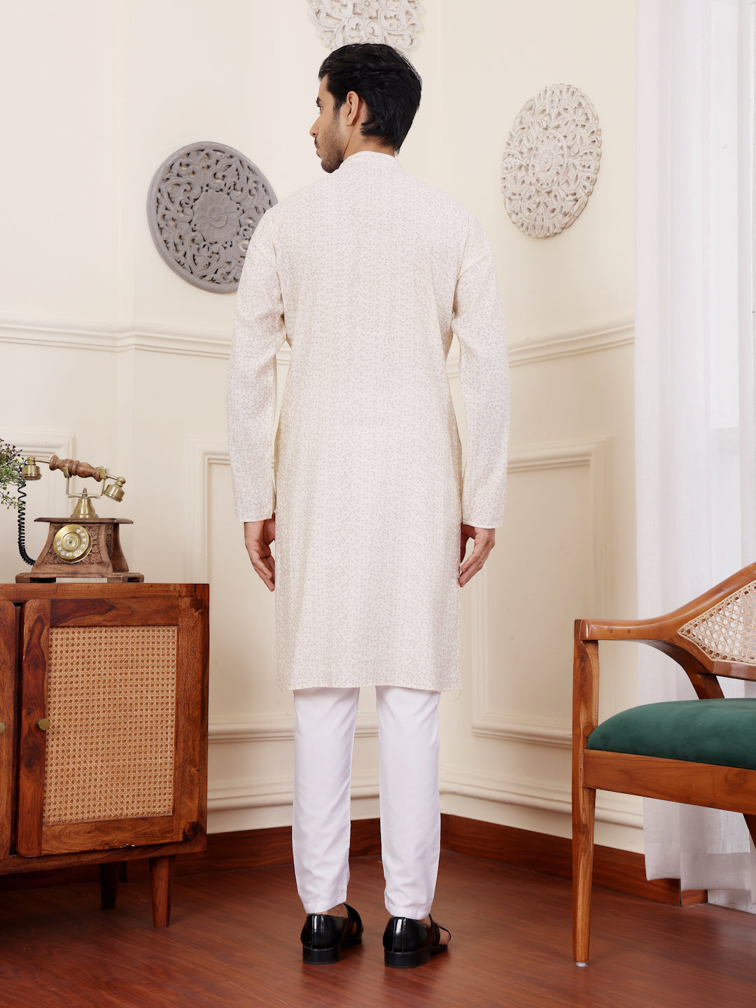 Modal Silk Off White Kurta Pajama | Ideal Outfit for Weddings and Festive Wear