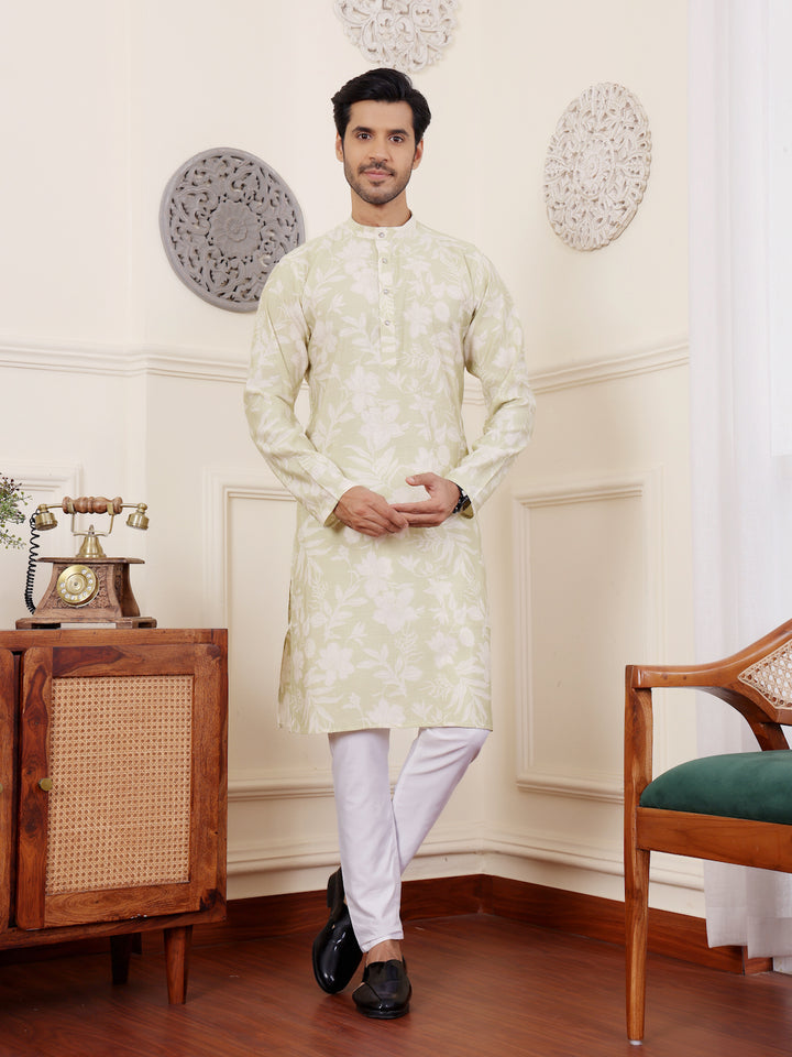 Designer Light Green Kurta | Traditional Outfit for Festive Celebrations