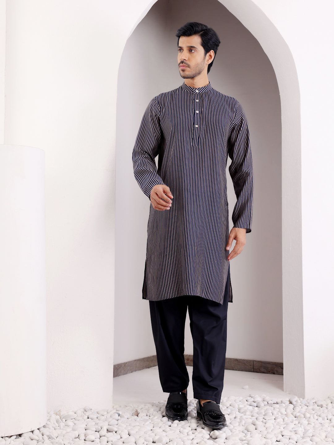 Blue Festive Kurta Pajama | Designer Printed Modal Silk Set