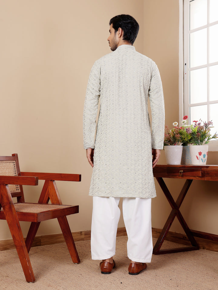 Traditional Men's Linen Kurta | Premium Linen with Designer Embroidery