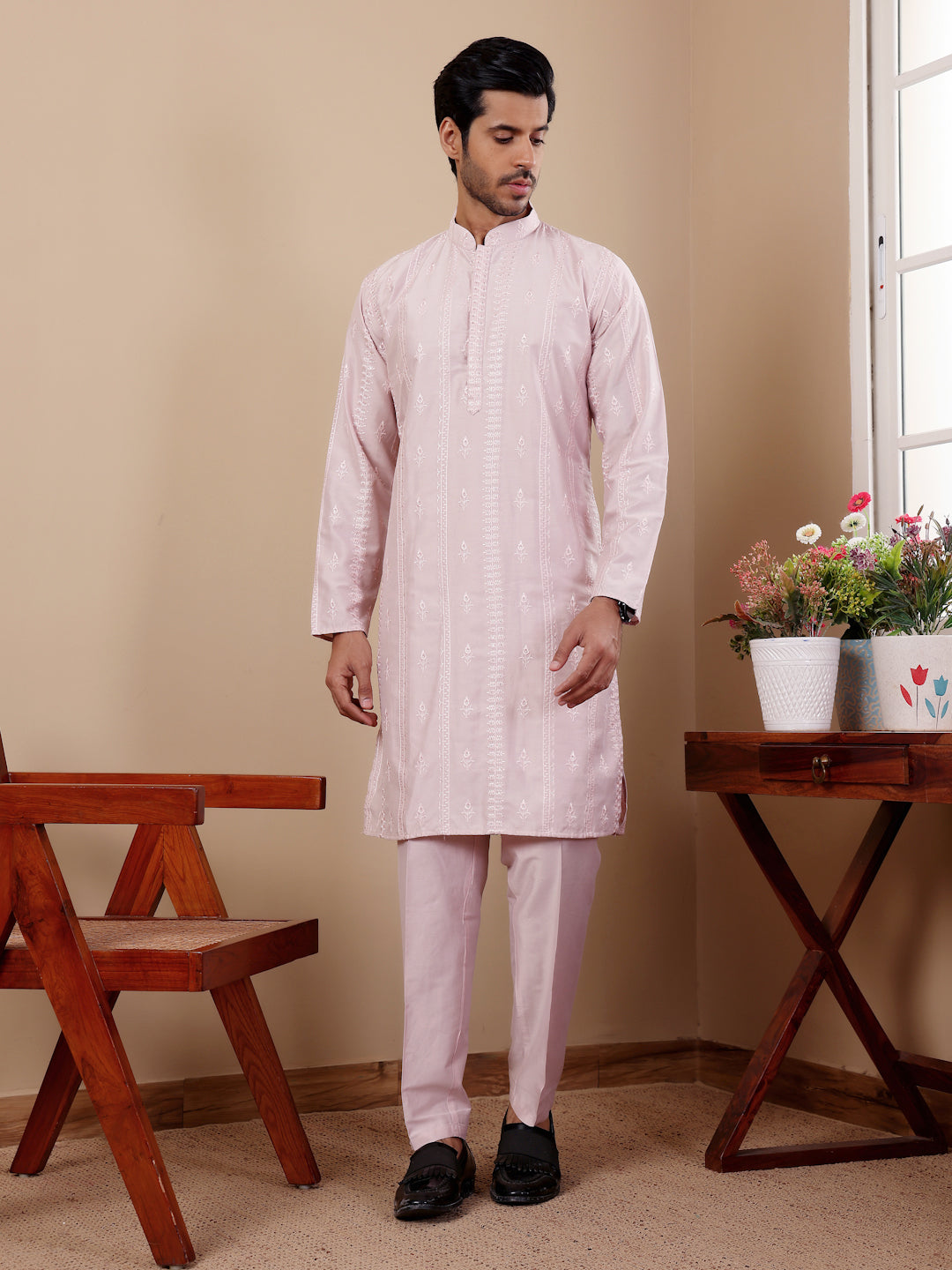 Luxurious Silk Kurta | Art Silk Pajama with Designer Embroidery Work