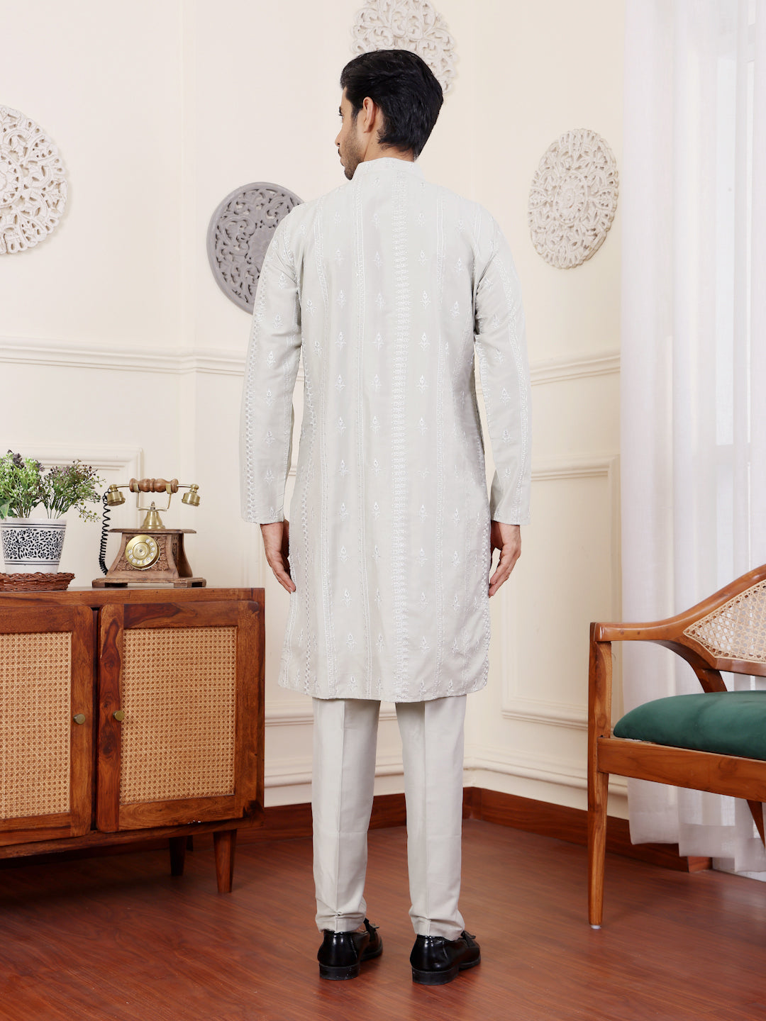 Luxurious Silk Kurta | Art Silk Pajama with Designer Embroidery Work