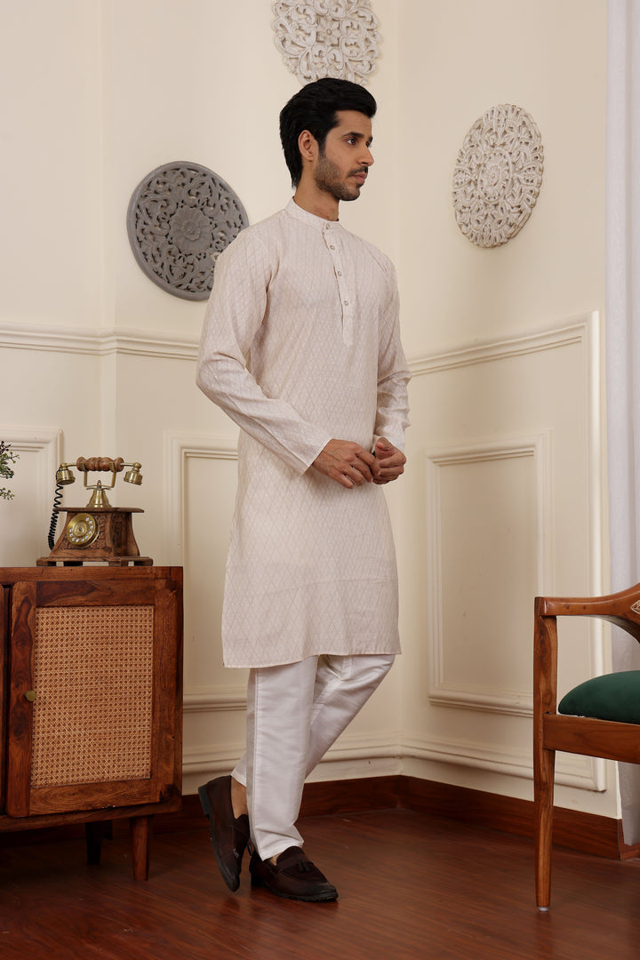 Festive Wear White Kurta Pajama | Stylish Modal Silk & Art Silk Ensemble