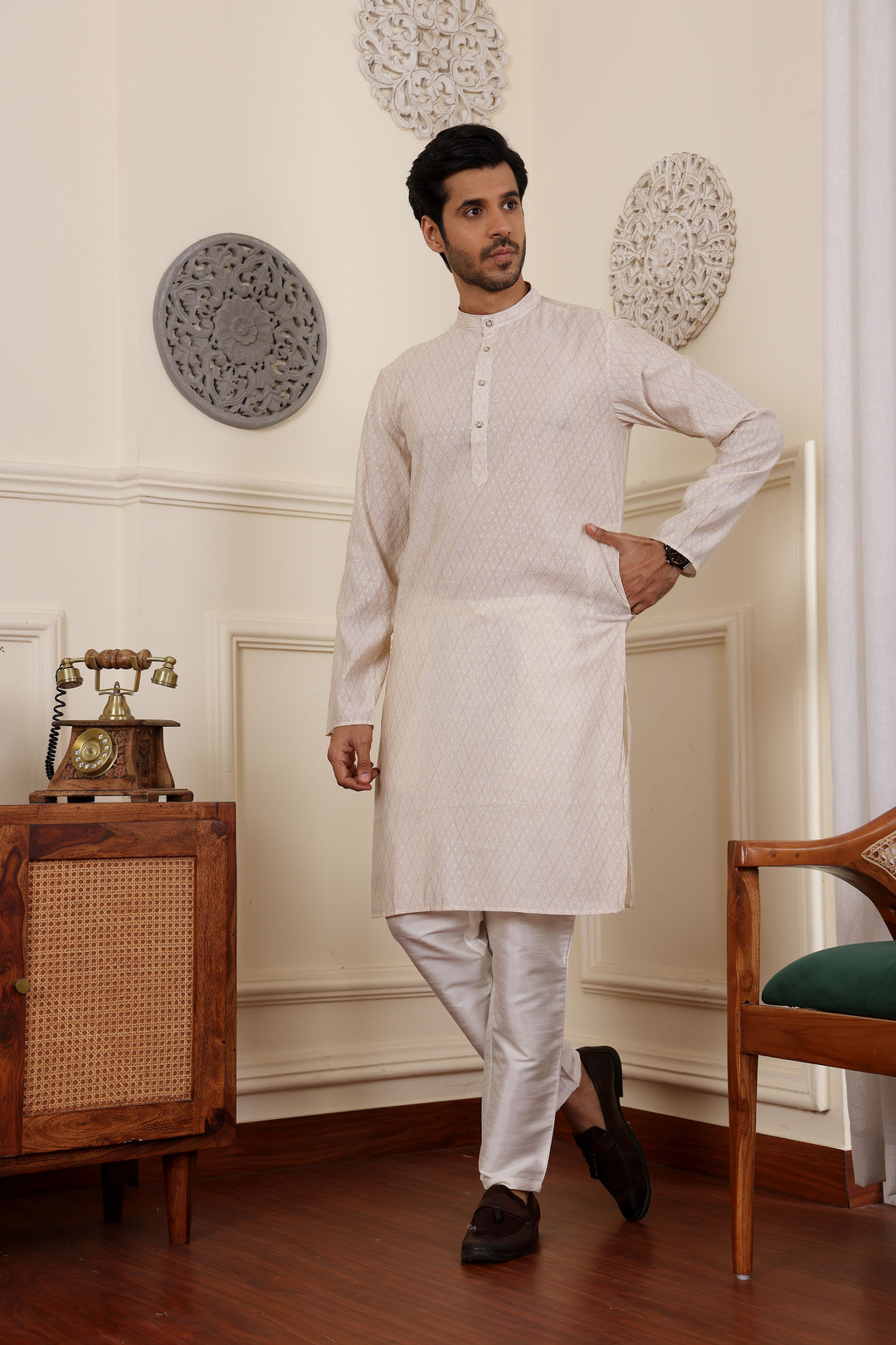 Festive Wear White Kurta Pajama | Stylish Modal Silk & Art Silk Ensemble