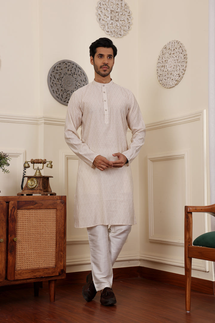 Festive Wear White Kurta Pajama | Stylish Modal Silk & Art Silk Ensemble