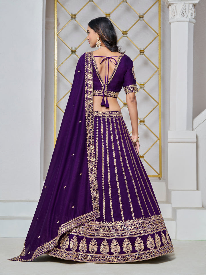 Designer Art Silk Lehenga Choli | Traditional Wedding Wear with Embroidery