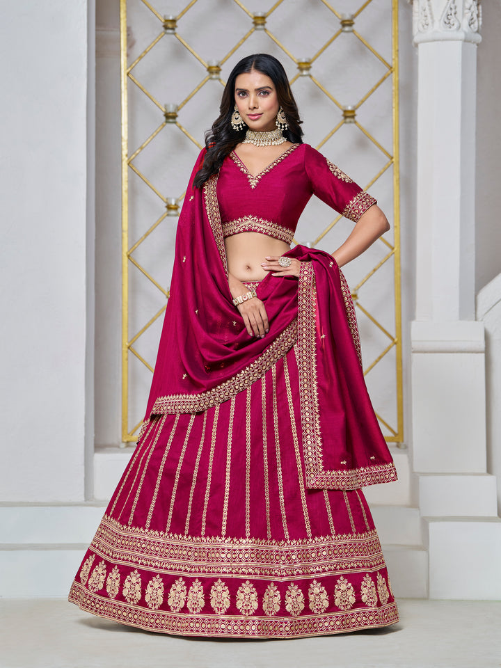 Designer Art Silk Lehenga Choli | Traditional Wedding Wear with Embroidery