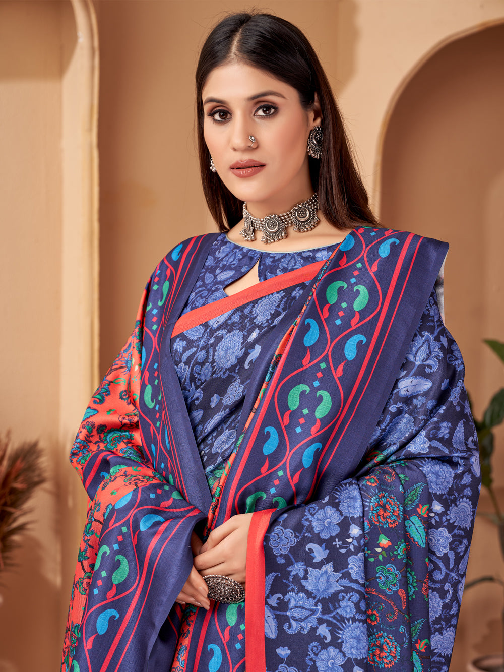 Designer Pashmina Saree | Beautified with Designer Digital Printed Work