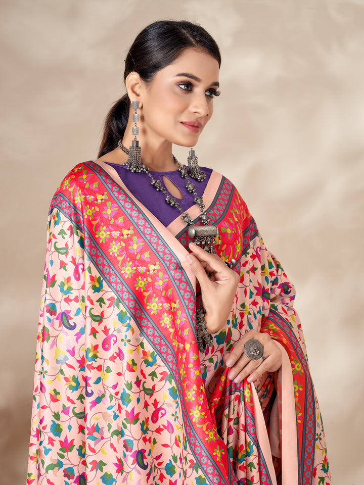 Pashmina Saree | Designer Digital Printed Work for Partywear