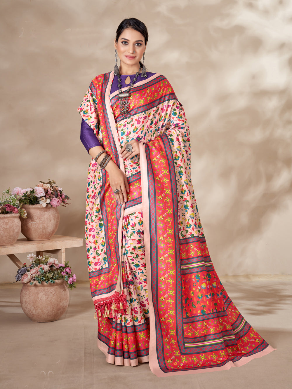 Pashmina Saree | Designer Digital Printed Work for Partywear