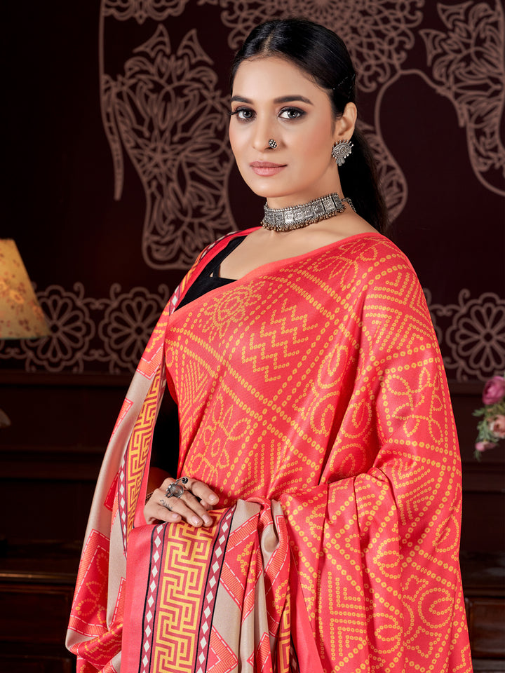 Pashmina Saree | Designer Digital Printed Work for Partywear