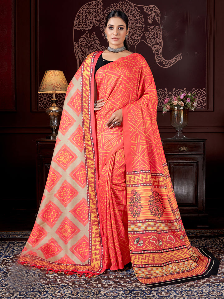 Pashmina Saree | Designer Digital Printed Work for Partywear