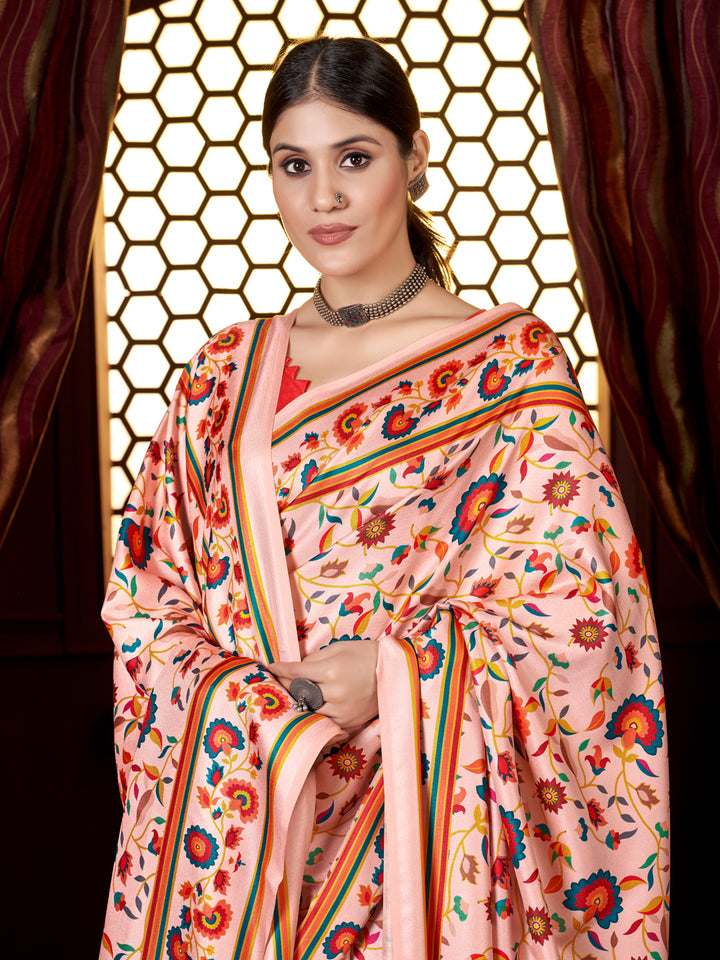 Elegant Pashmina Saree | Perfect Designer Digital Printed Work