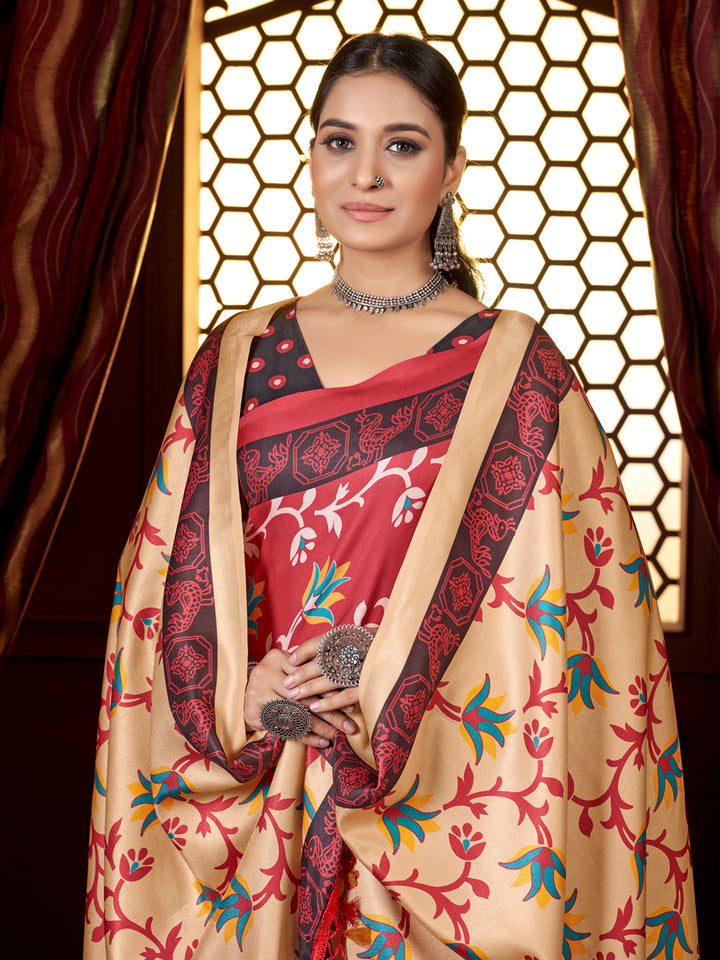 Elegant Pashmina Saree | Perfect Designer Digital Printed Work