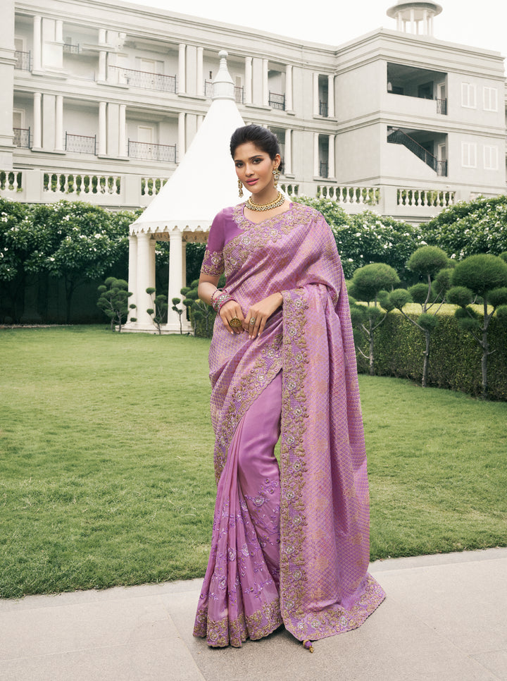 Elegant Viscose Tissue Saree | Jacquard & Embroidery Work for Weddings