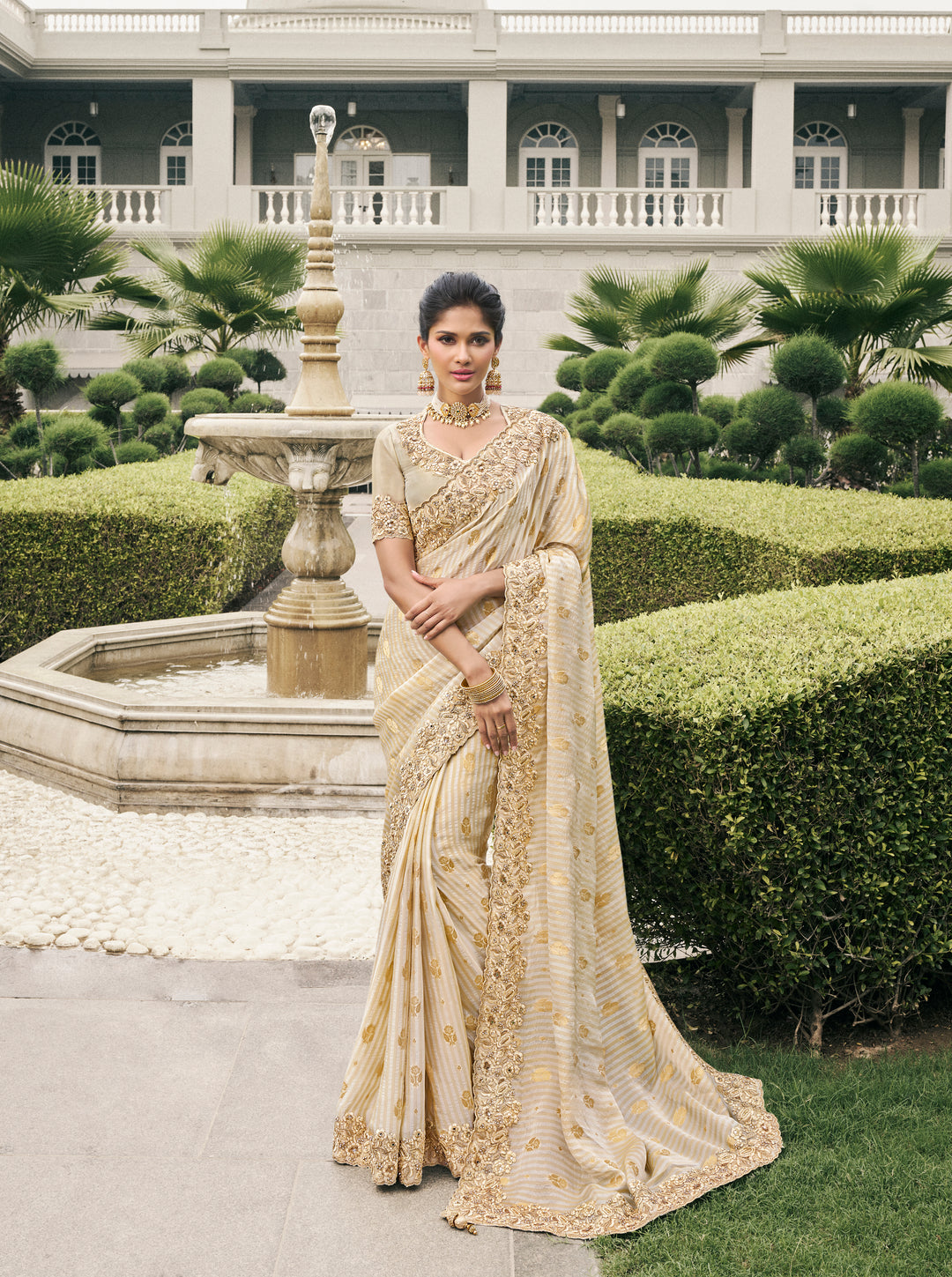 Elegant Viscose Tissue Saree | Perfect Wevon Jacquard, Designer Embroidery Work