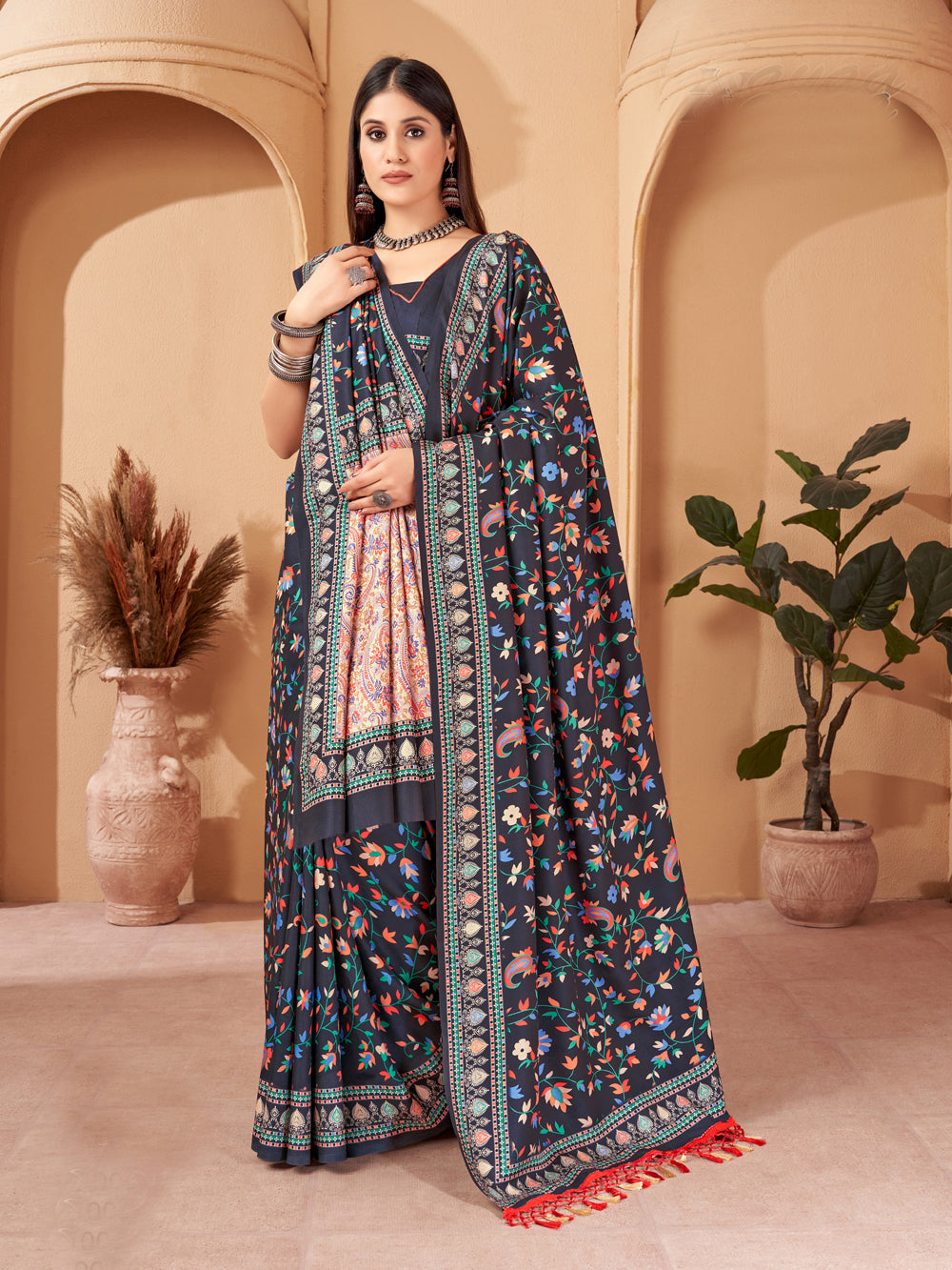 Stunning Pashmina Saree | Designer Digital Printed Work for Partywear